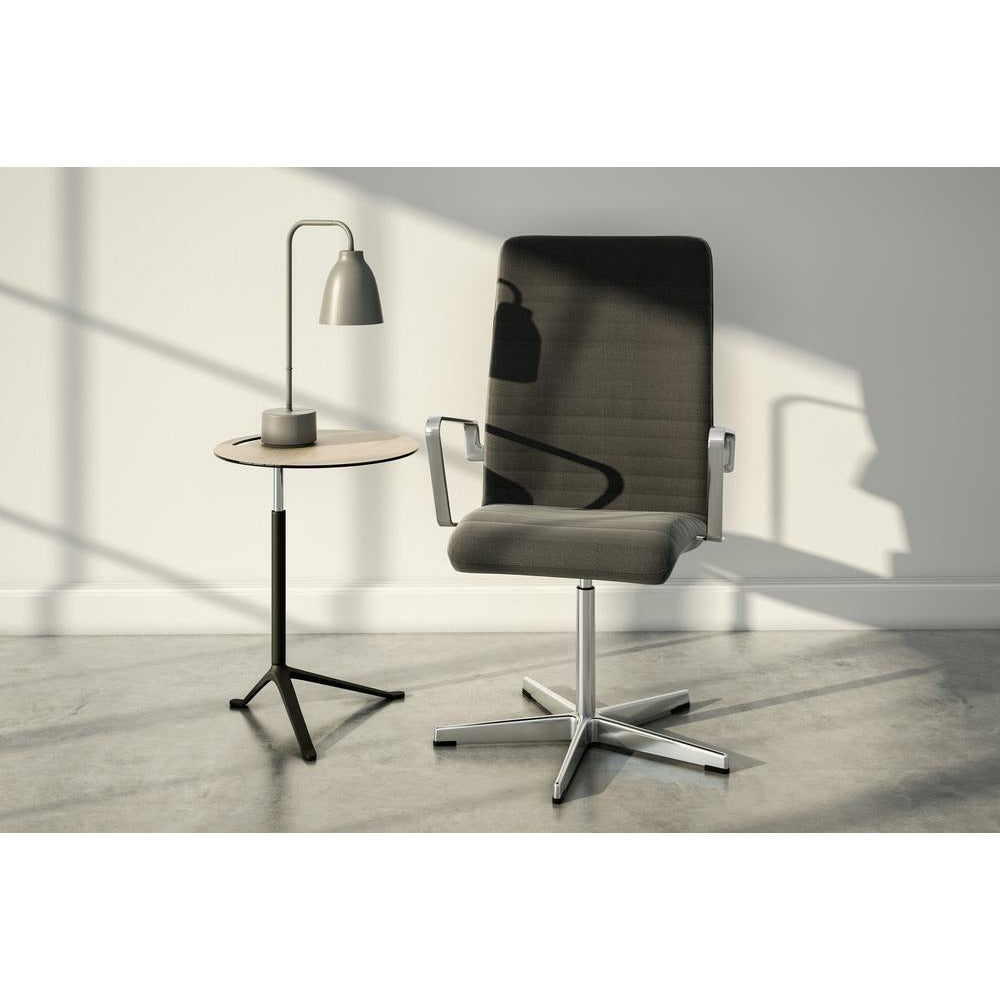 [product_category]-Fritz Hansen Ks11 Little Friend Adjustable Table, Polished Aluminium/Walnut Laminate-Fritz Hansen-KS11-walnut veneer/chromed-FRI-2