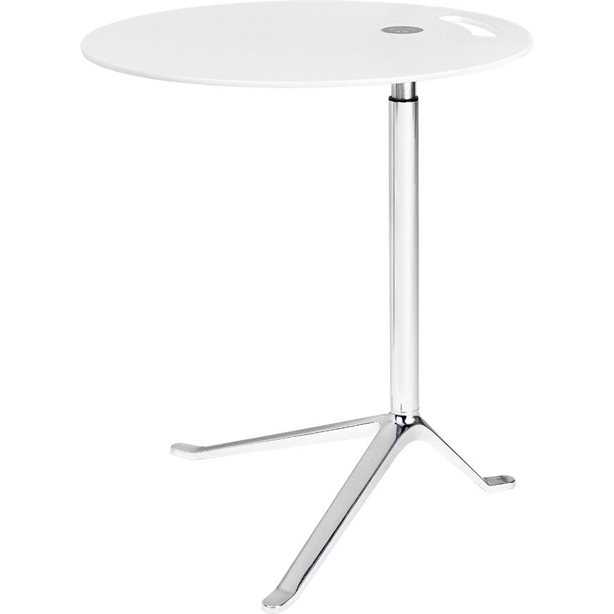 [product_category]-Fritz Hansen Ks11 Little Friend Adjustable Table, Polished Aluminium/White Laminate-Fritz Hansen-KS11-white-FRI-1