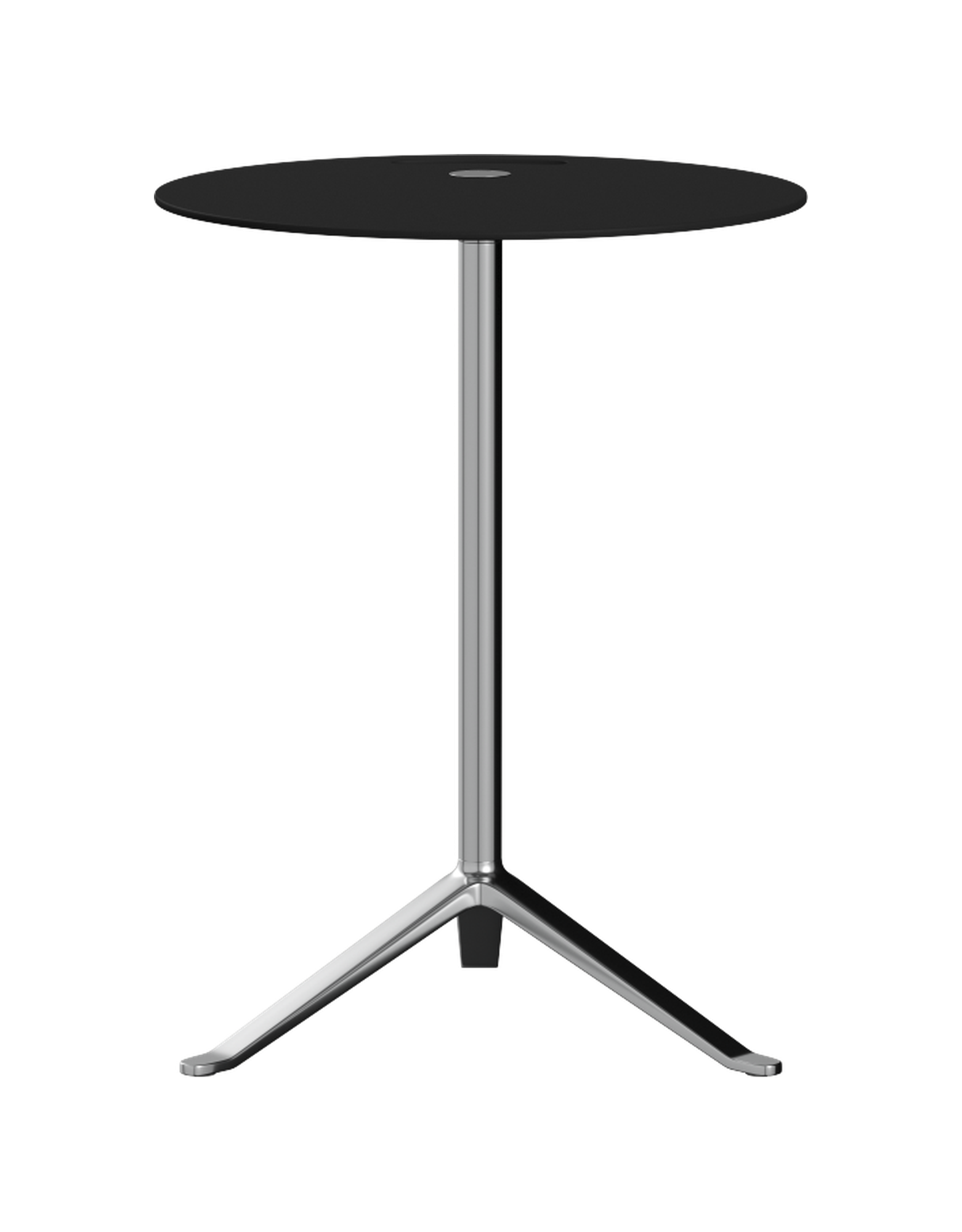 [product_category]-Fritz Hansen Ks12 Little Friend Table, Polished Aluminium/Black Laminate-Fritz Hansen-KS12-black-FRI-1
