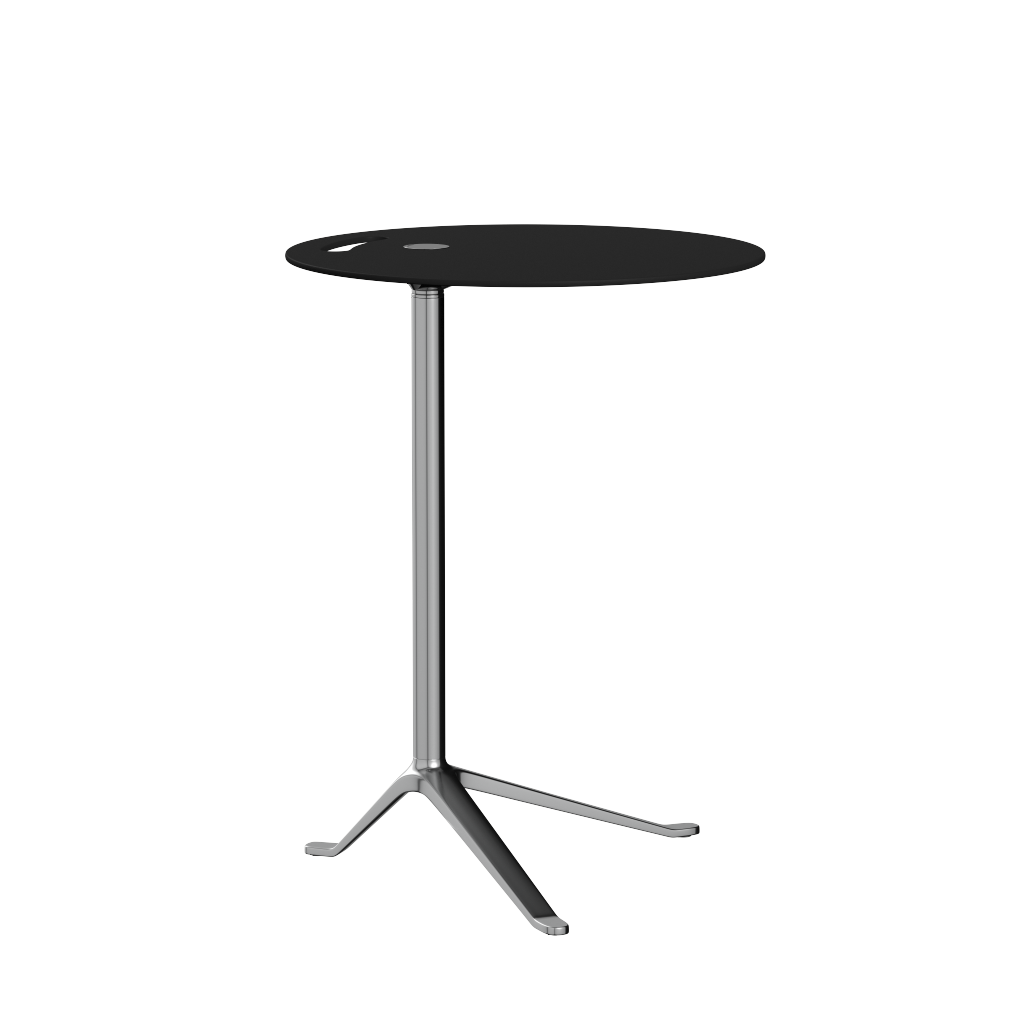 [product_category]-Fritz Hansen Ks12 Little Friend Table, Polished Aluminium/Black Laminate-Fritz Hansen-KS12-black-FRI-2