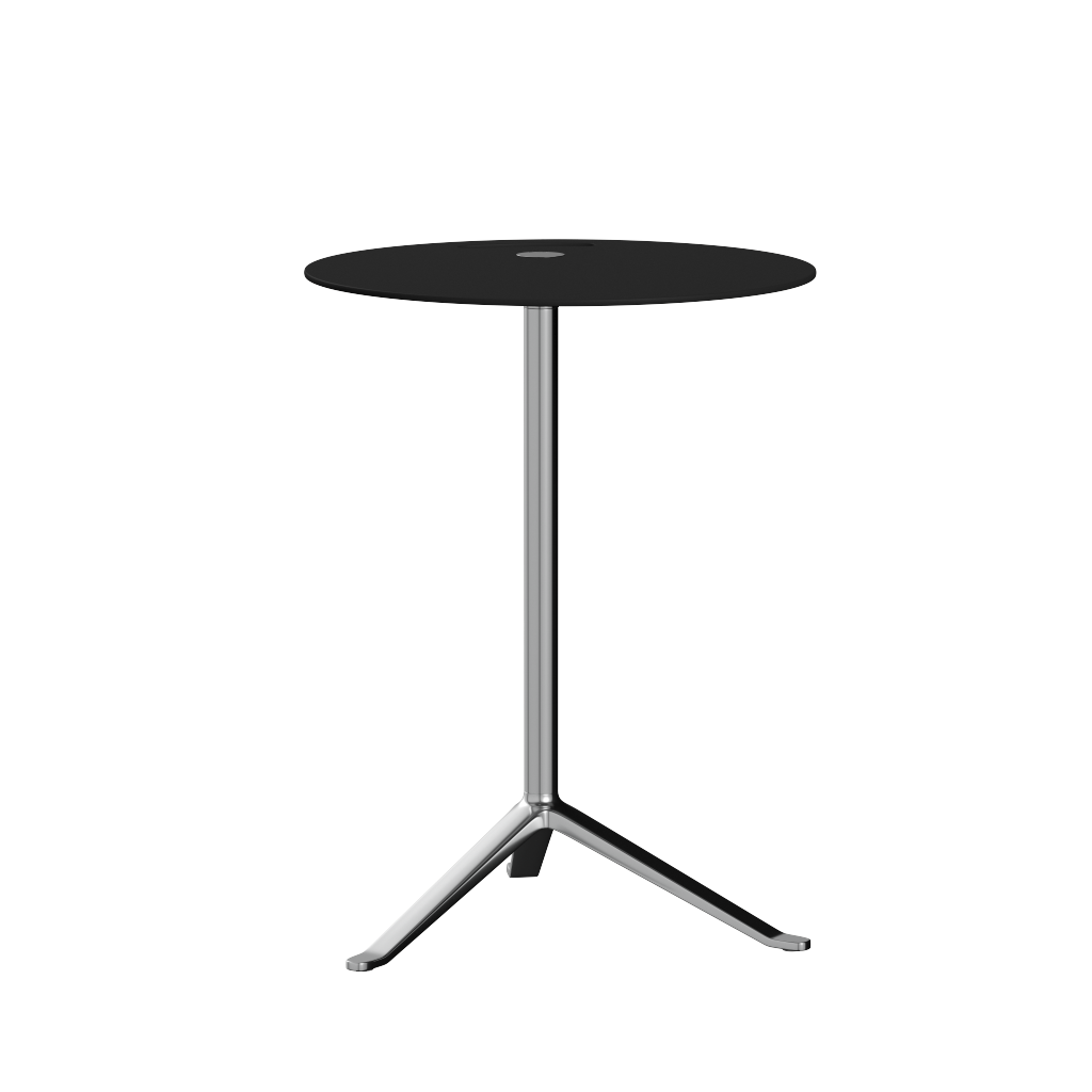 [product_category]-Fritz Hansen Ks12 Little Friend Table, Polished Aluminium/Black Laminate-Fritz Hansen-KS12-black-FRI-5