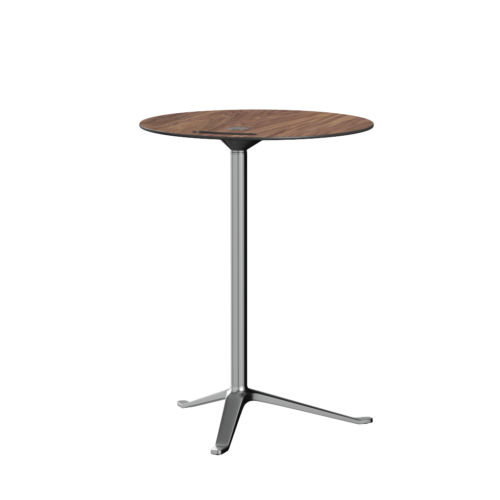 [product_category]-Fritz Hansen Ks12 Little Friend Table, Polished Aluminium/Walnut Laminate-Fritz Hansen-KS12-walnut veneer-FRI-6