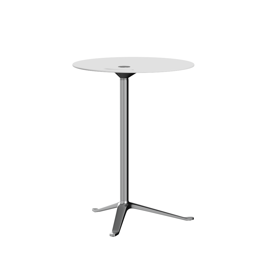 [product_category]-Fritz Hansen Ks12 Little Friend Table, Polished Aluminium/White Laminate-Fritz Hansen-KS12-white-FRI-3