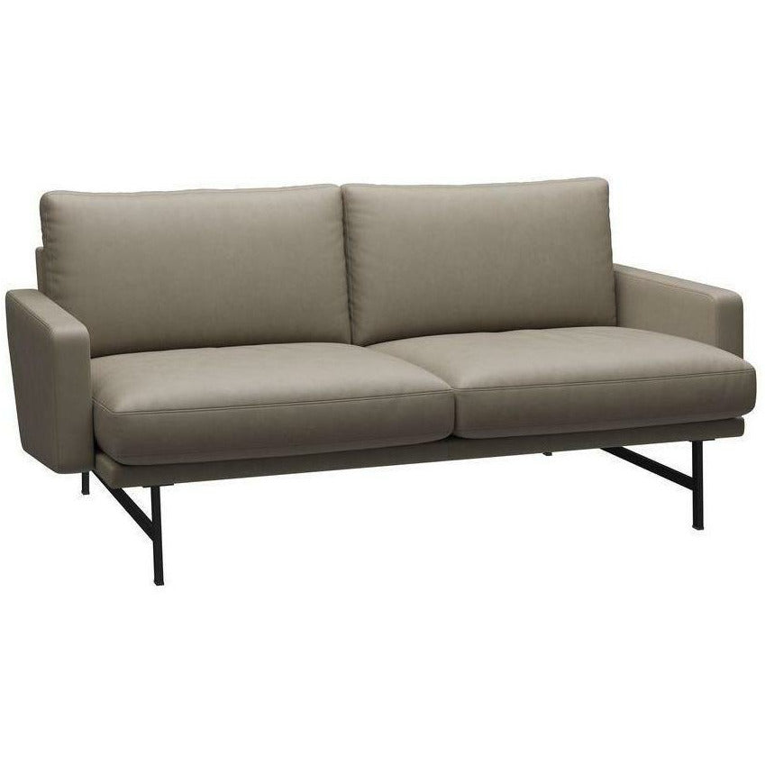 [product_category]-Fritz Hansen Lissoni Sofa Leather 2 Seater, Black/Light Grey Essential-Fritz Hansen-PL112S-Essential-Light-Grey-Black-FRI-1