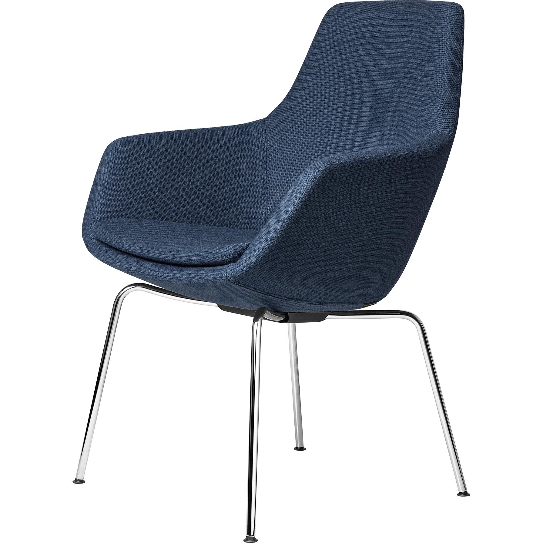 [product_category]-Fritz Hansen Little Giraffe Armchair Chrome Base Fabric Capture, Blue-Fritz Hansen-3201-CHRO-CAPTURE-BLUE-FRI-1