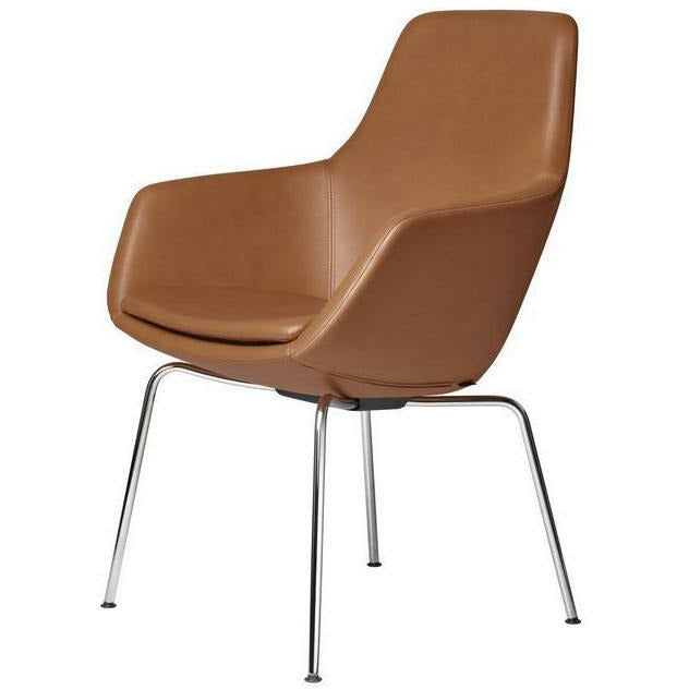 [product_category]-Fritz Hansen Little Giraffe Armchair Chrome Base Leather Grace, Walnut-Fritz Hansen-3201-CHRO-GRACE-WALNUT-FRI-1