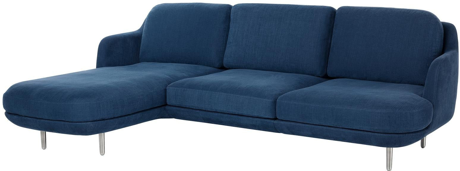 [product_category]-Fritz Hansen Lune Sofa M. Chaiselong Left 3 Persons, Linara Indigo-Fritz Hansen-JH301-2494/30-FRI-1