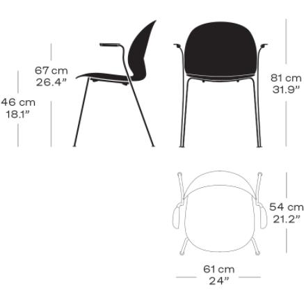 [product_category]-Fritz Hansen N02 Recycle Chair With Armrest Chrome Plated Steel 4 Legged, Light Blue-Fritz Hansen-N02-11-LightBlue/Chrome-FRI-2