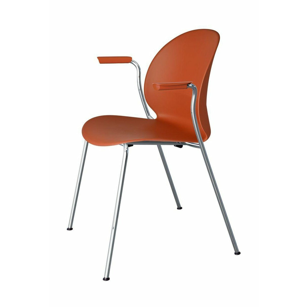 [product_category]-Fritz Hansen N02 Recycle Chair With Armrest, Dark Orange/Chrome-Fritz Hansen-N02-11-Dark-Orange-Chrome-FRI-1