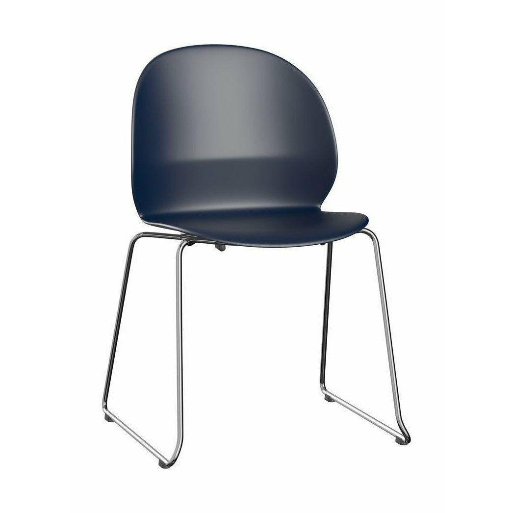 [product_category]-Fritz Hansen N02 Recycle Chair With Welded Connecting Device, Dark Blue/Chrome-Fritz Hansen-N02-21-Dark-Blue-Chrome-FRI-1