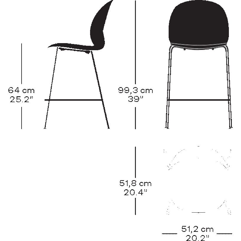 [product_category]-Fritz Hansen N02 Recycle Low Bar Stool, Black/Black-Fritz Hansen-N02-40-Black-Black-FRI-7
