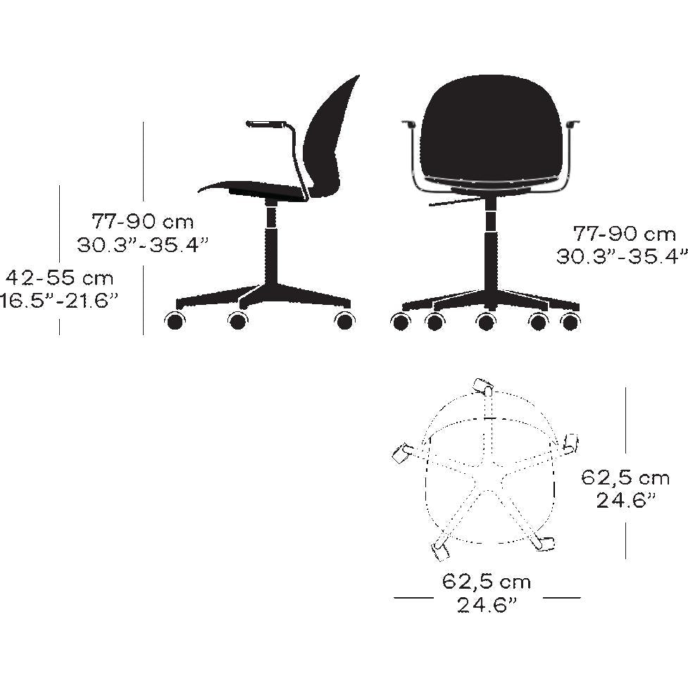 [product_category]-Fritz Hansen N02 Recycle Swivel Armchair, Black/Polished Aluminium-Fritz Hansen-N02-31-Black-Polished-Aluminium-FRI-2