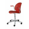 Fritz Hansen N02 Recycle Swivel fauteuil, donker rood/gepolijst aluminium