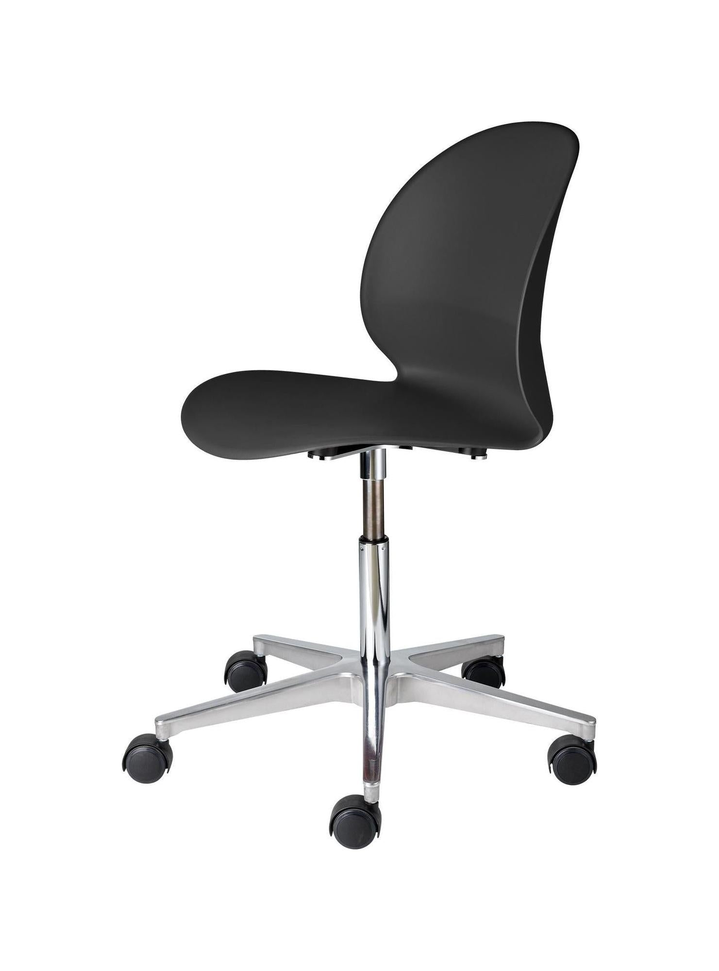 [product_category]-Fritz Hansen N02 Recycle Swivel Chair Polished Aluminium, Black-Fritz Hansen-N02-30-black-FRI-1