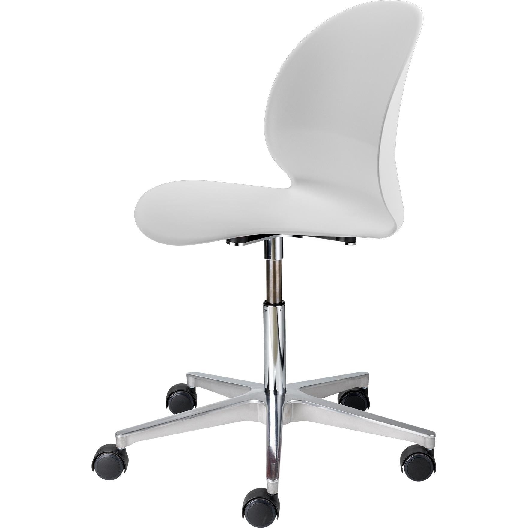 [product_category]-Fritz Hansen N02 Recycle Swivel Chair Polished Aluminium, Off White-Fritz Hansen-N02-30-white-FRI-1