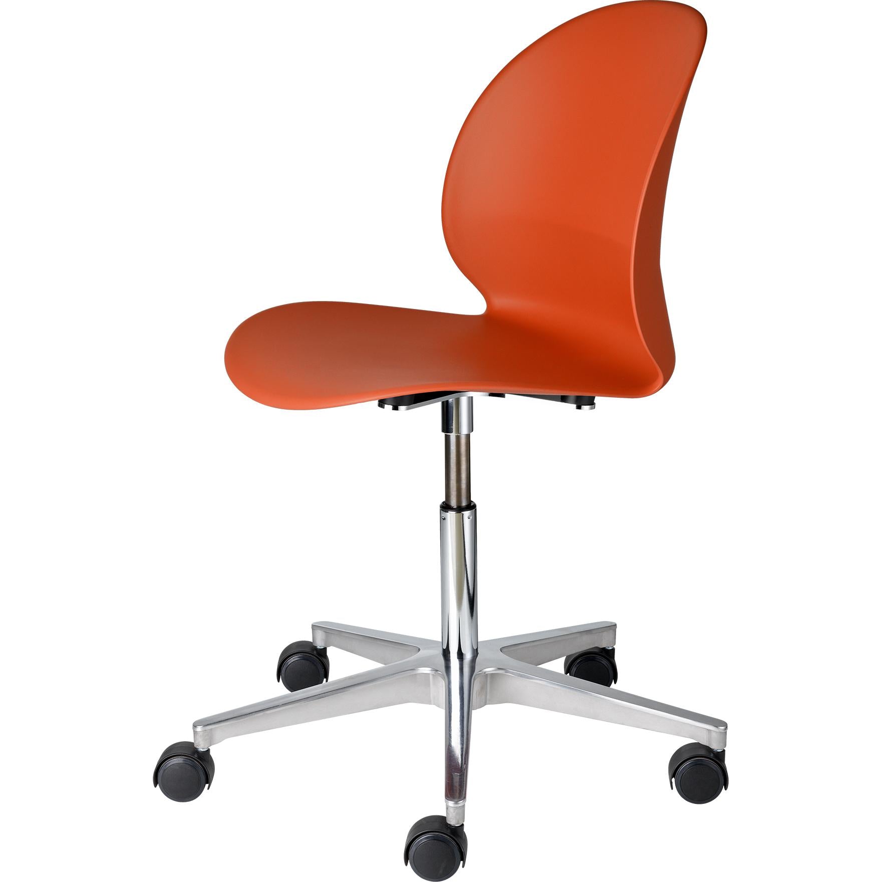 [product_category]-Fritz Hansen N02 Recycle Swivel Chair Polished Aluminium, Orange-Fritz Hansen-N02-30-orange-FRI-1