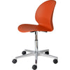 Fritz Hansen N02 Recyklace Otočné židle leštěná hliník, oranžová