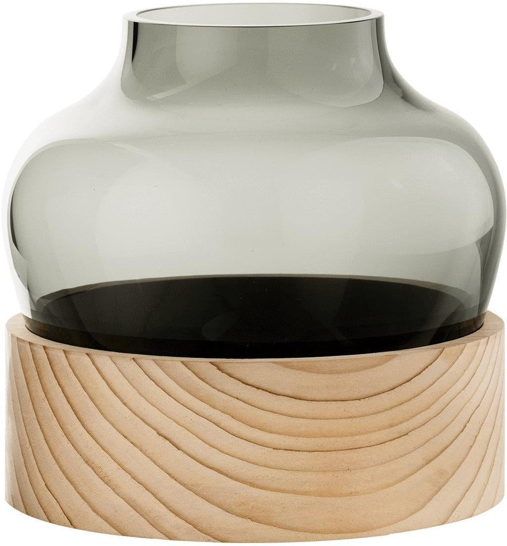 [product_category]-Fritz Hansen Objects Vase Smoked Glass, 18cm-Fritz Hansen-5704890401101-840110-FRI-1