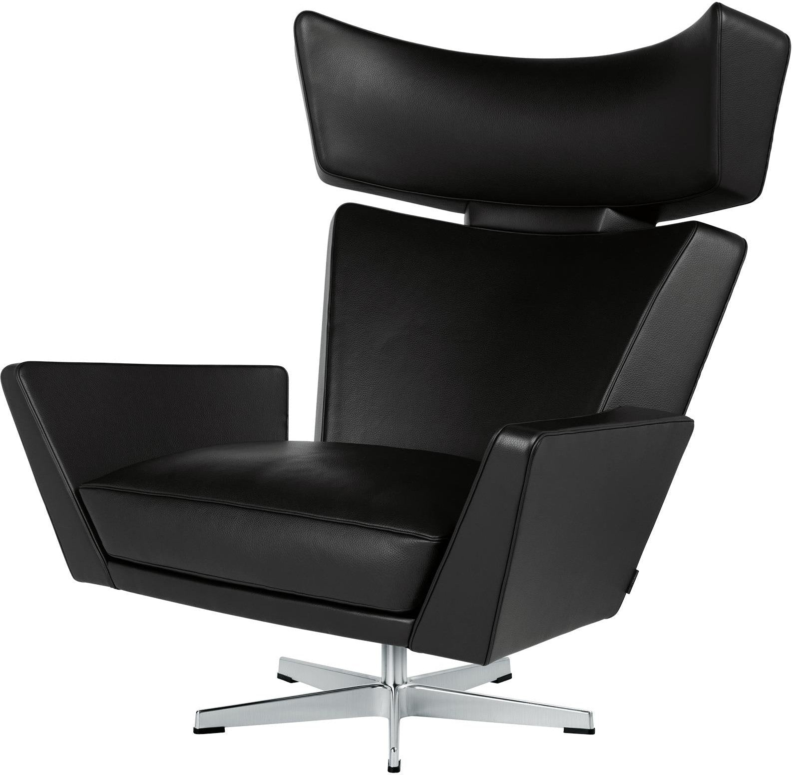 [product_category]-Fritz Hansen Oksen Lounge Chair Aluminium, Classic Black-Fritz Hansen-4201-classic black-FRI-1