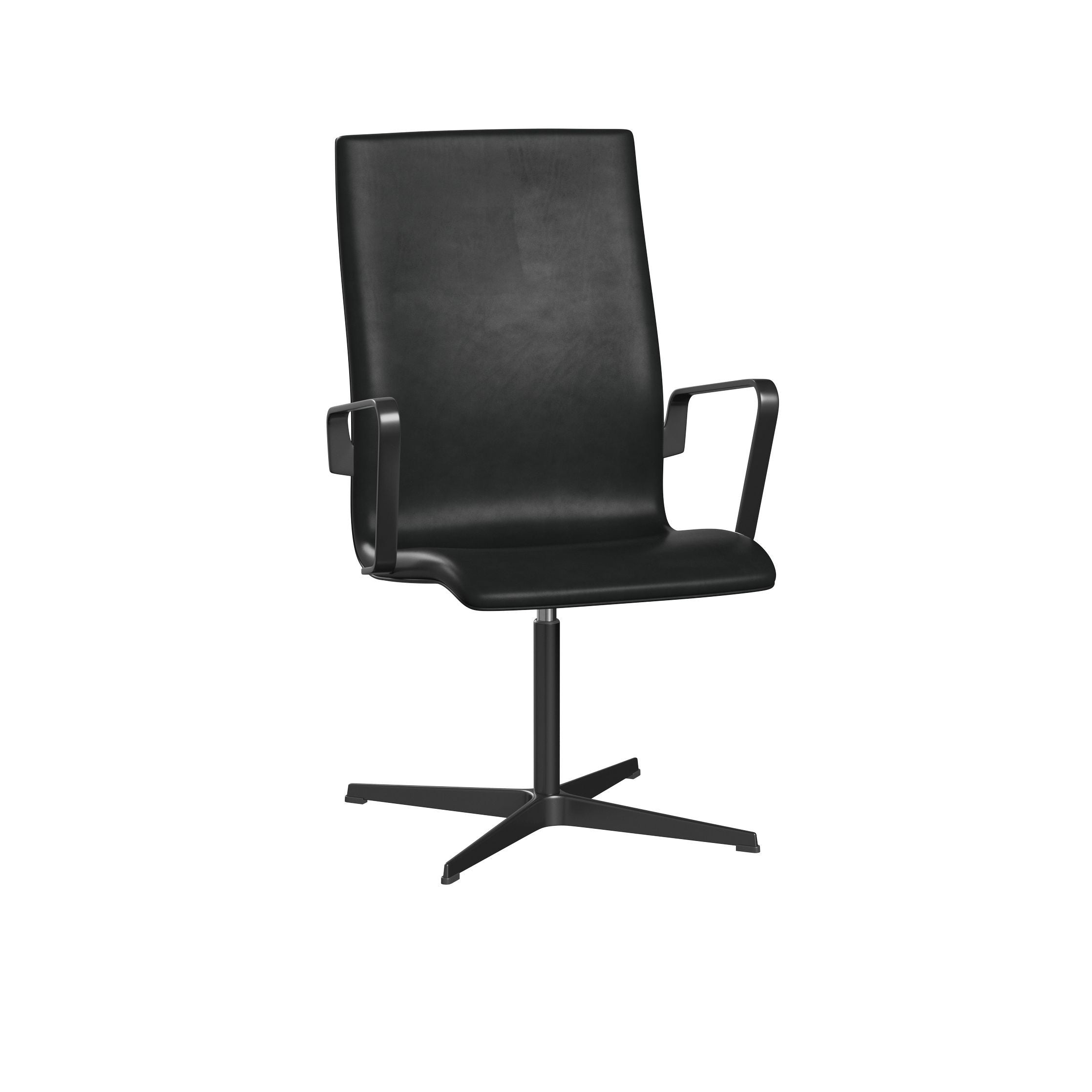 [product_category]-Fritz Hansen Oxford 3243 T Armchair Four Arm Base Black Lacquered/Grace, Black-Fritz Hansen-3243T-ELBLA-BLLA-FRI-1