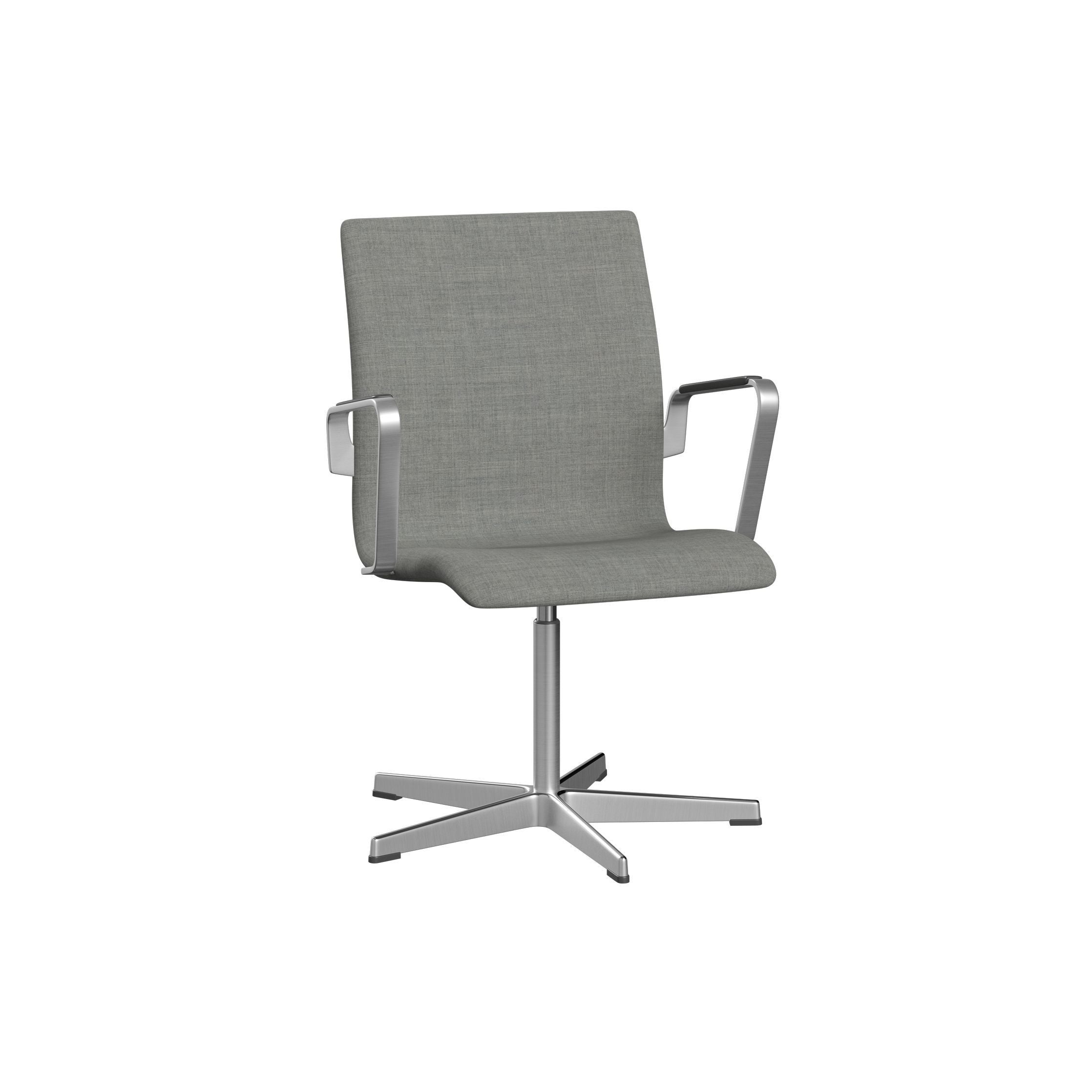 [product_category]-Fritz Hansen Oxford 3271 T Armchair Five Arm Base Satin Brushed Aluminium/Remix, Light Grey-Fritz Hansen-3271T-REM123-SPAL-FRI-1