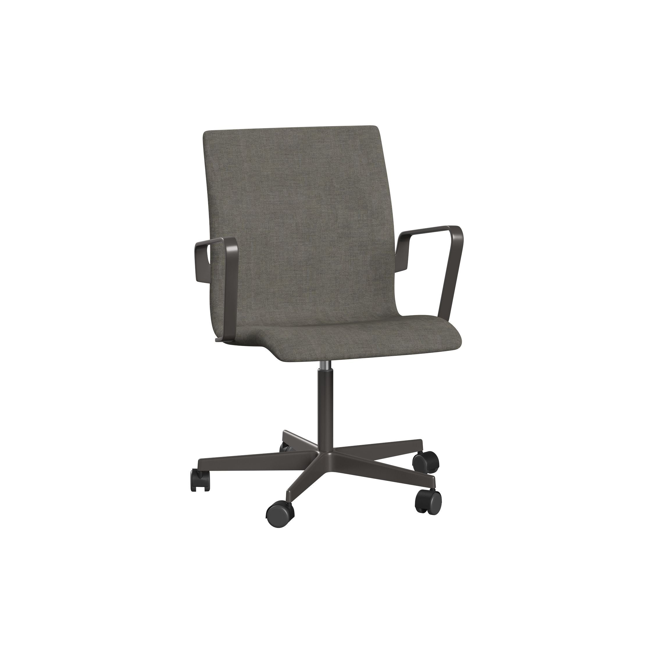 [product_category]-Fritz Hansen Oxford 3271 W Armchair Five Arm Base With Wheels Warm Graphite/Remix, Concrete-Fritz Hansen-3271W-REM133-WGBASE-FRI-1