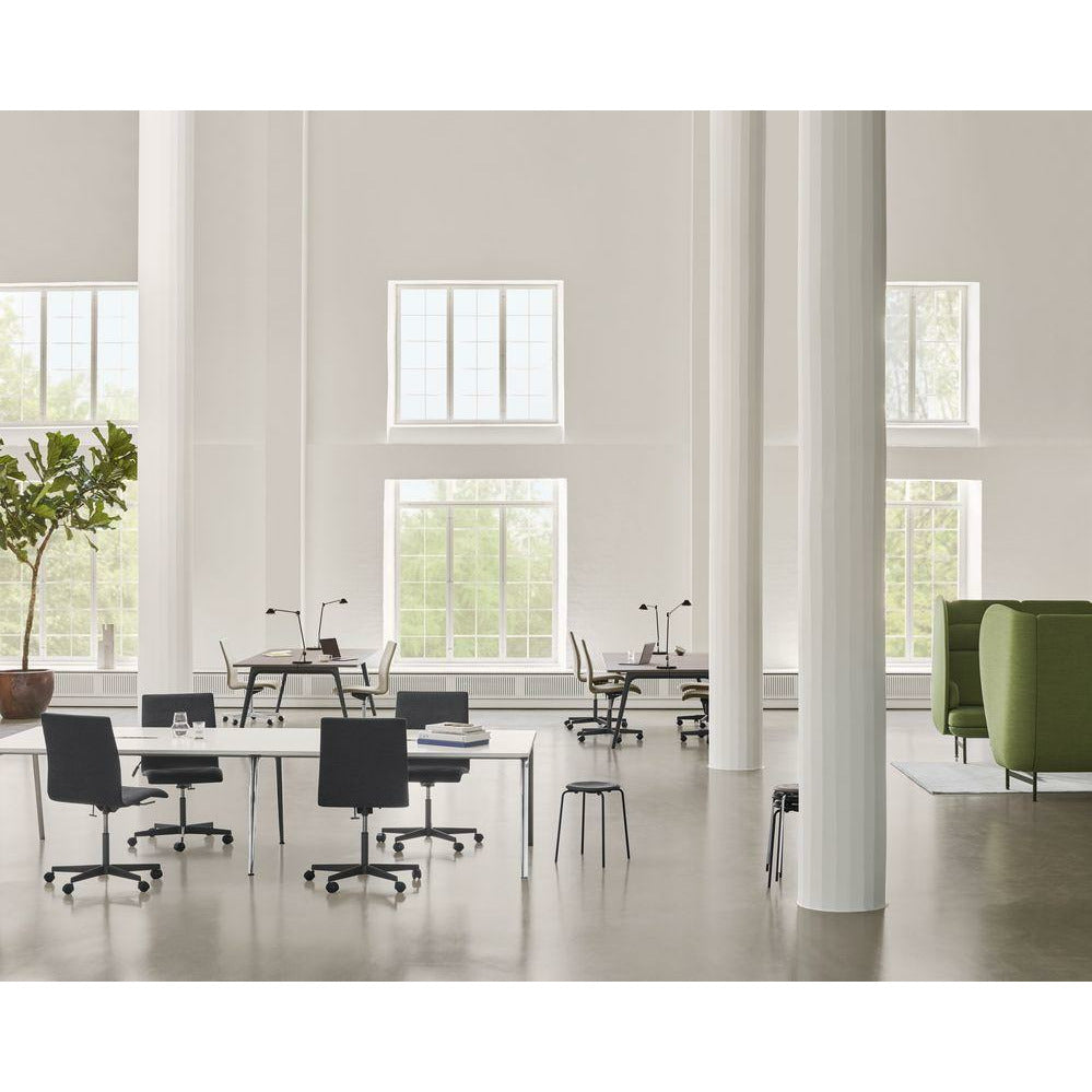 [product_category]-Fritz Hansen Oxford 3271 W Armchair Five Arm Base With Wheels Warm Graphite/Remix, Concrete-Fritz Hansen-3271W-REM133-WGBASE-FRI-2