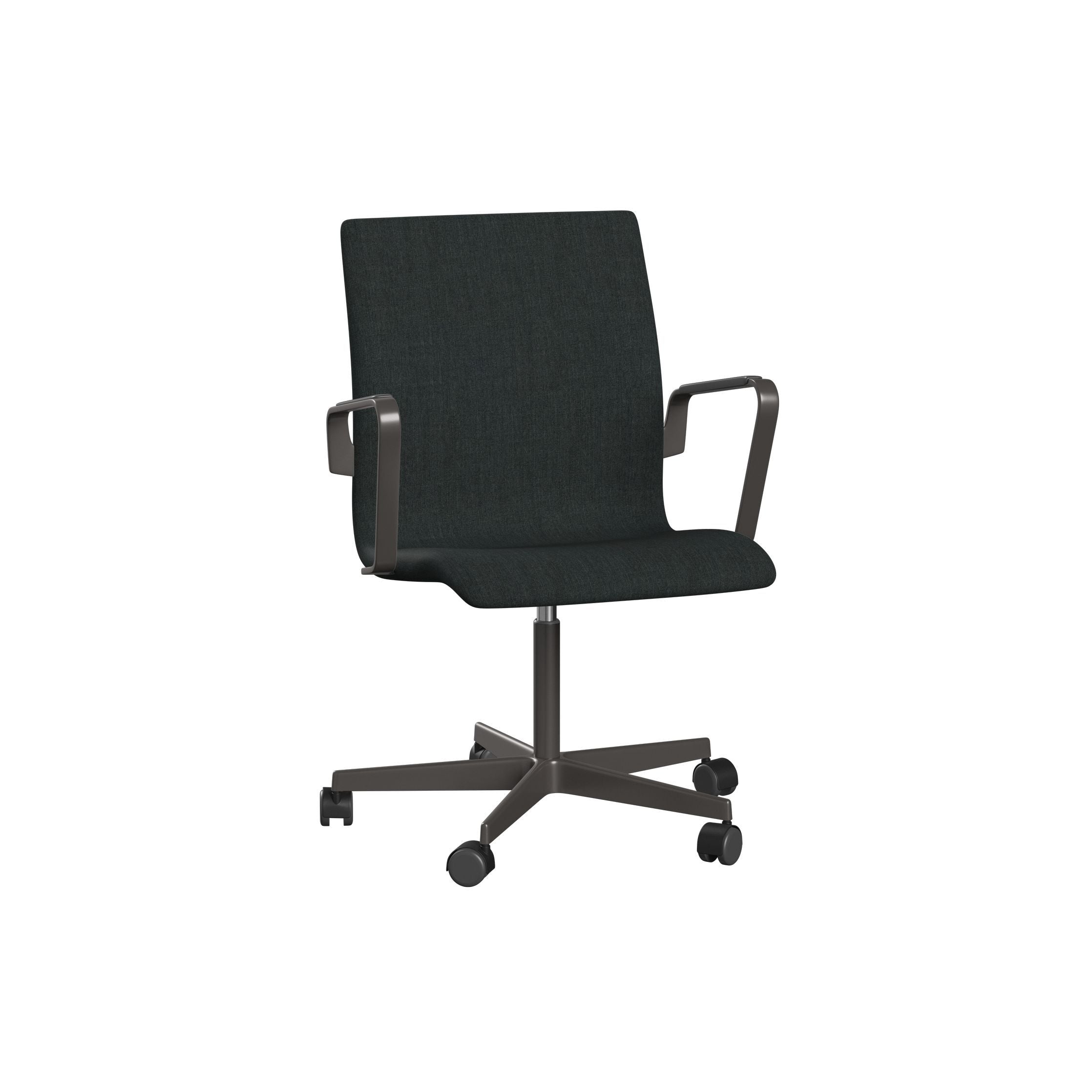 [product_category]-Fritz Hansen Oxford 3271 W Armchair Five Arm Base With Wheels Warm Graphite/Remix, Dark Blue Grey-Fritz Hansen-3271W-REM173-WGBASE-FRI-1
