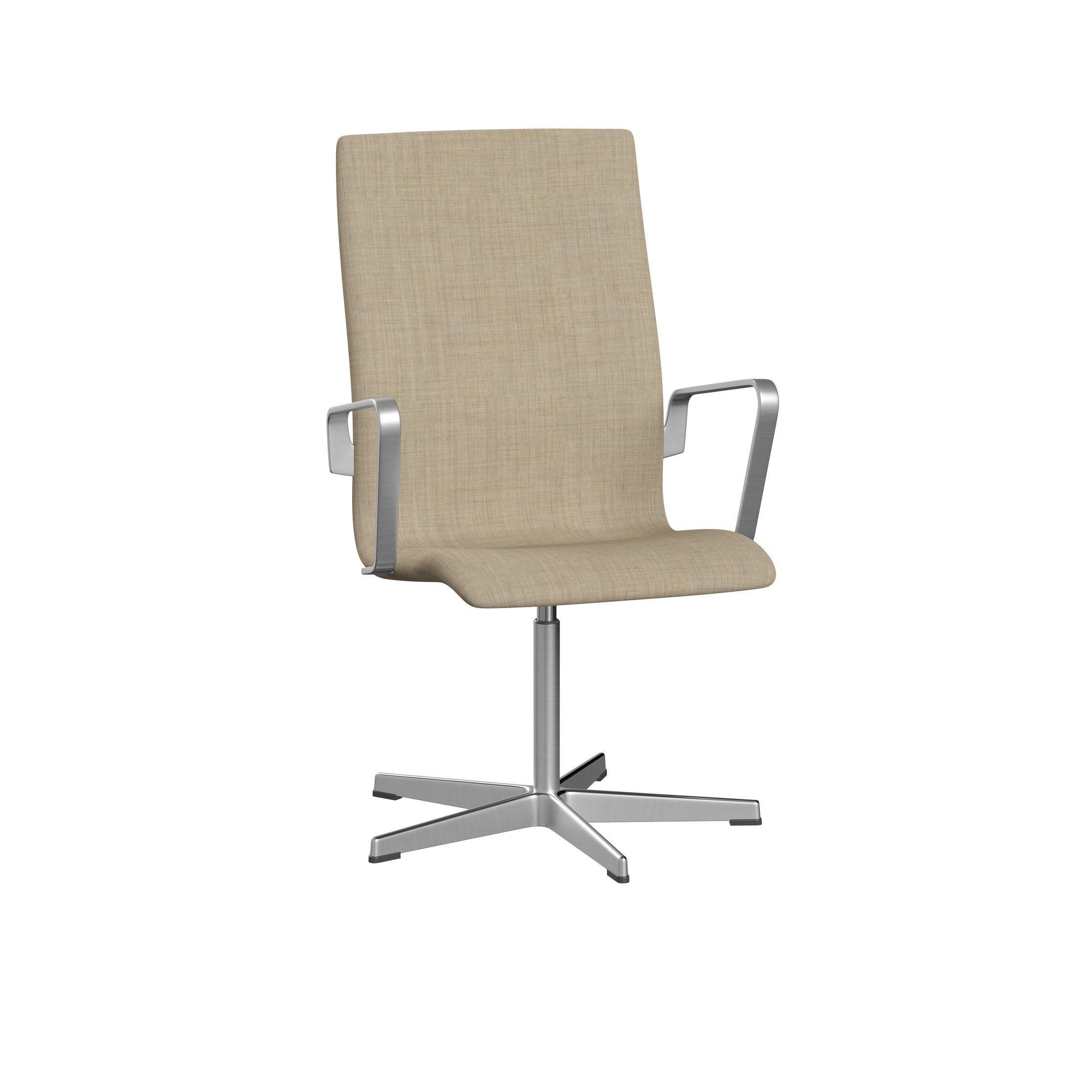 [product_category]-Fritz Hansen Oxford 3273 T Armchair Five Arm Base Satin Brushed Aluminium/Remix, Light Beige-Fritz Hansen-3273T-REM223-SPAL-FRI-1