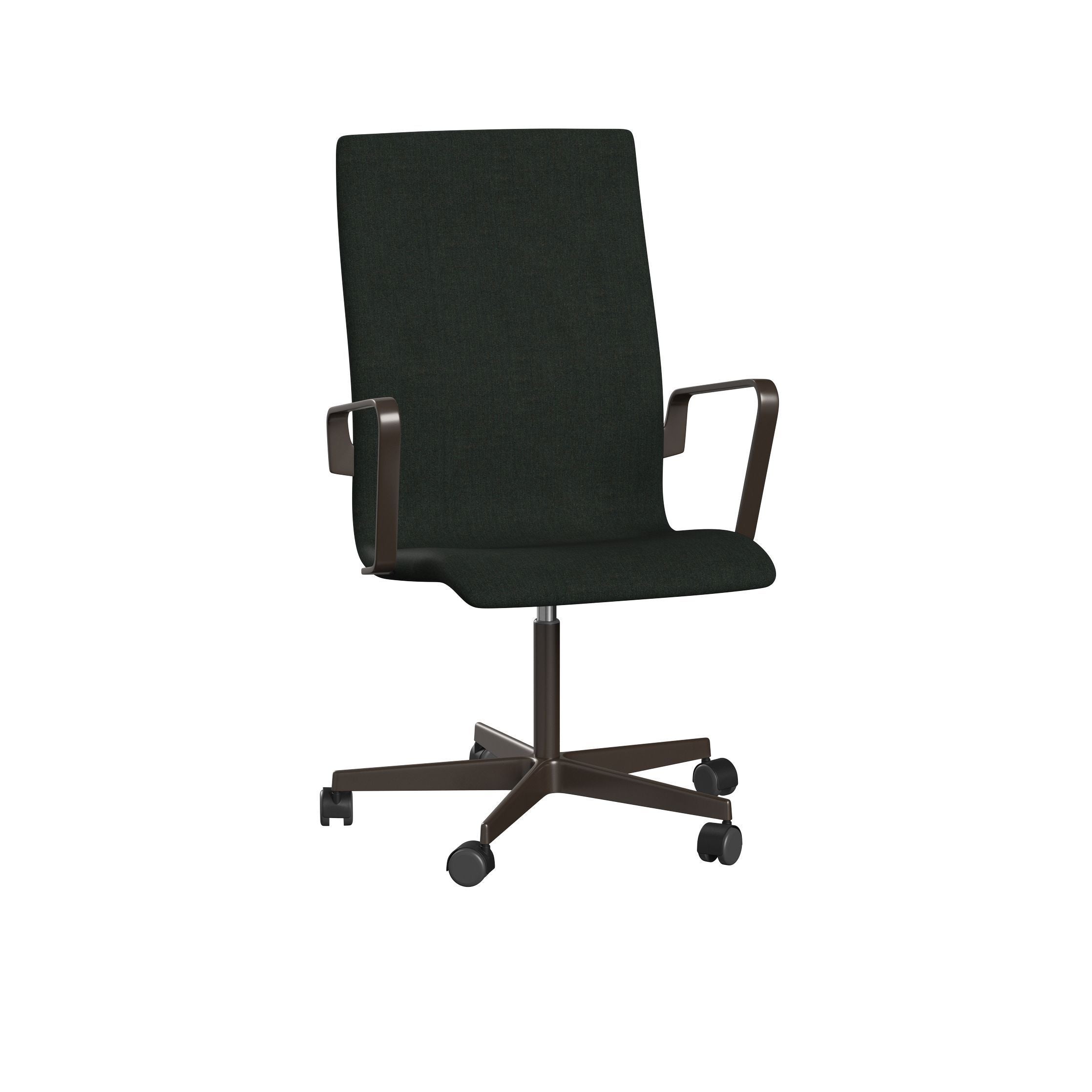 [product_category]-Fritz Hansen Oxford 3273 W Armchair Five Armed Base With Wheels Brown Bronze/Remix, Black-Fritz Hansen-3273W-REM973-BBBASE-FRI-1