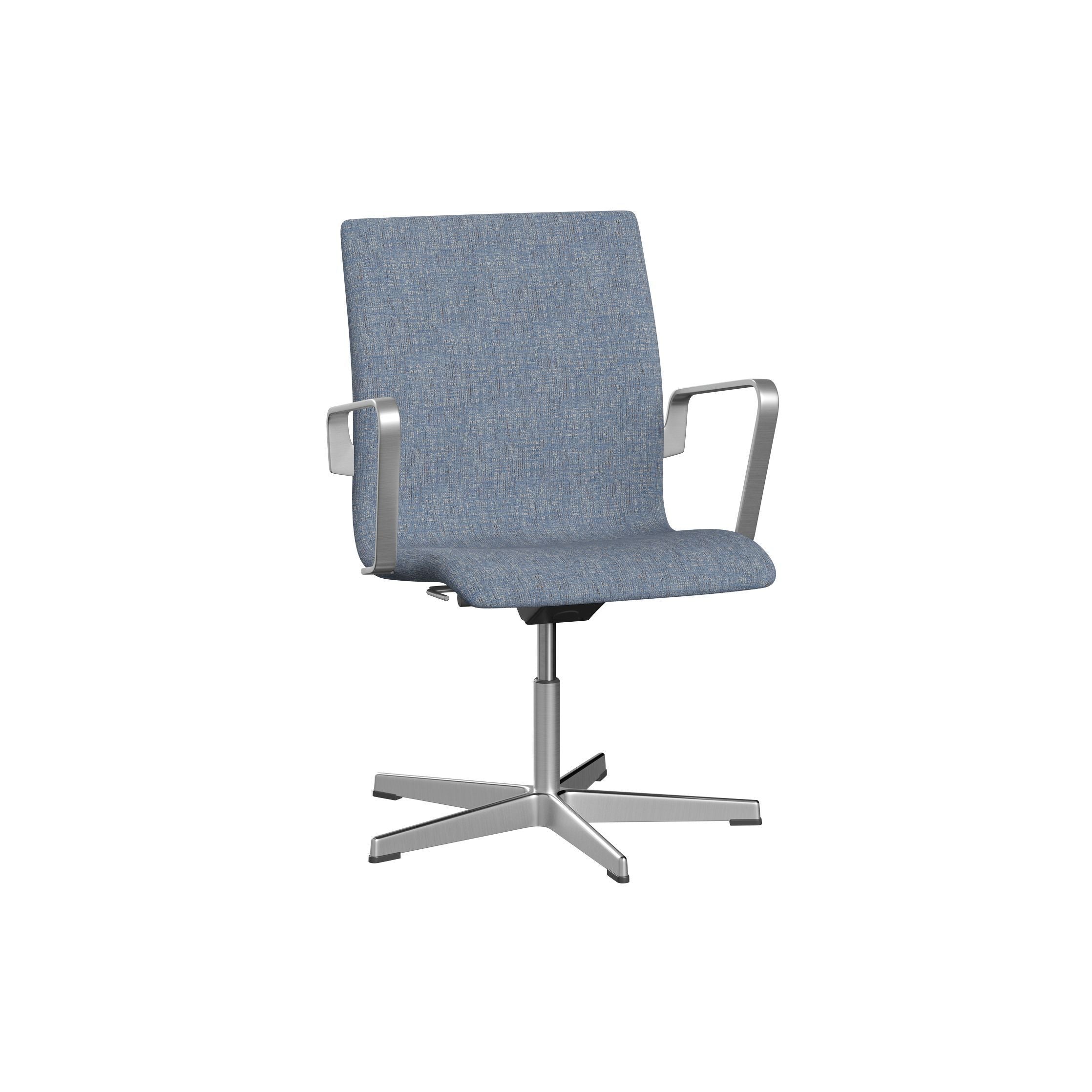 [product_category]-Fritz Hansen Oxford 3291 T Armchair Five Arm Base Satin Brushed Aluminium/Sonar, Light Blue-Fritz Hansen-3291T-SON0734-SPAL-FRI-1