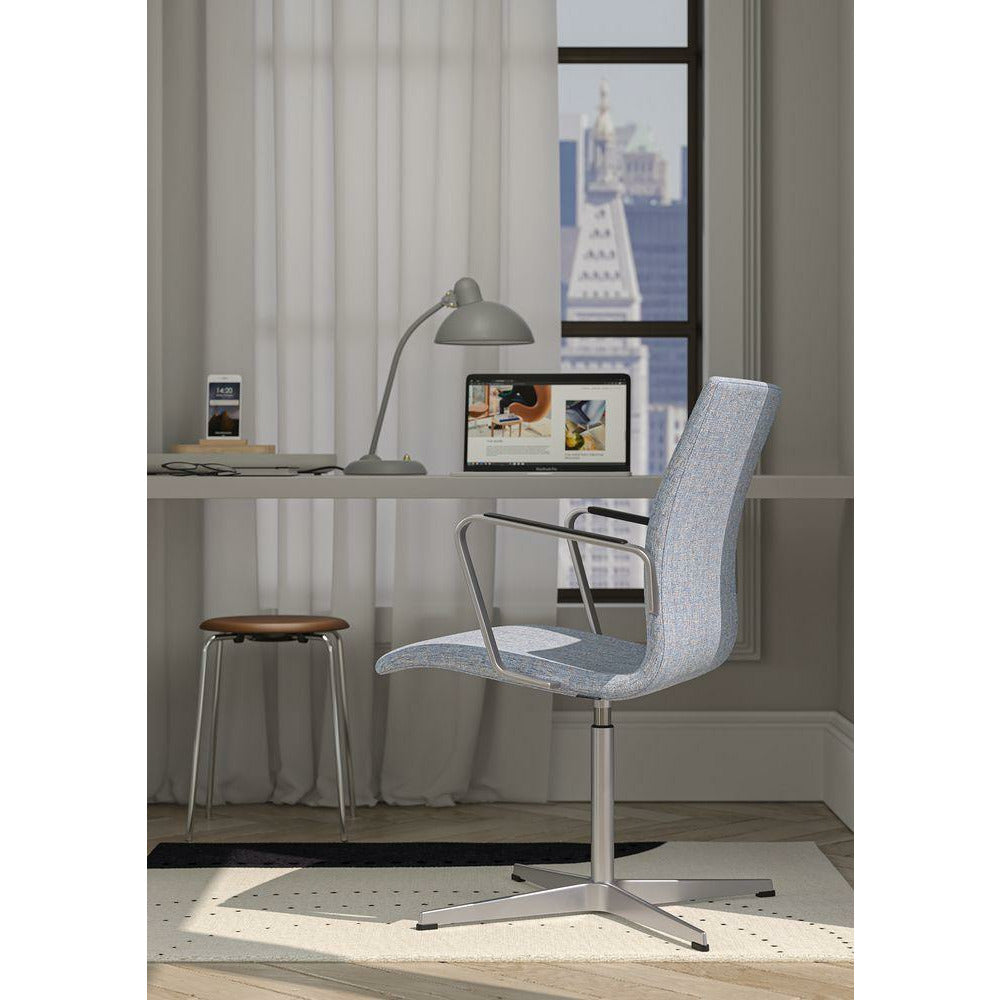 [product_category]-Fritz Hansen Oxford 3291 T Armchair Five Arm Base Satin Brushed Aluminium/Sonar, Light Blue-Fritz Hansen-3291T-SON0734-SPAL-FRI-3
