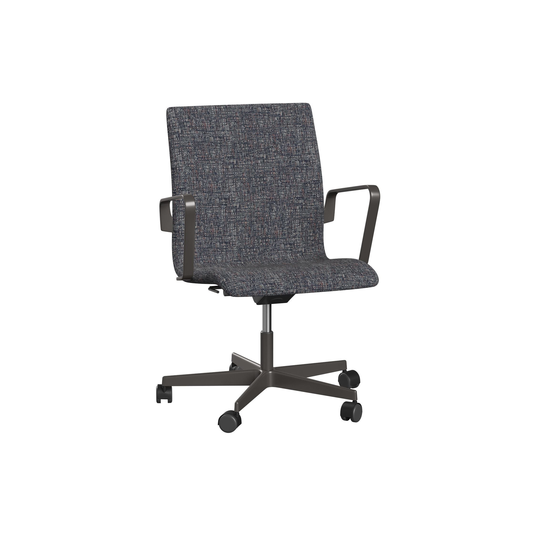[product_category]-Fritz Hansen Oxford 3291 W Armchair Five Arm Base With Wheels Warm Graphite/Sonar, Dark Grey-Fritz Hansen-3291W-SON0773-WGBASE-FRI-1