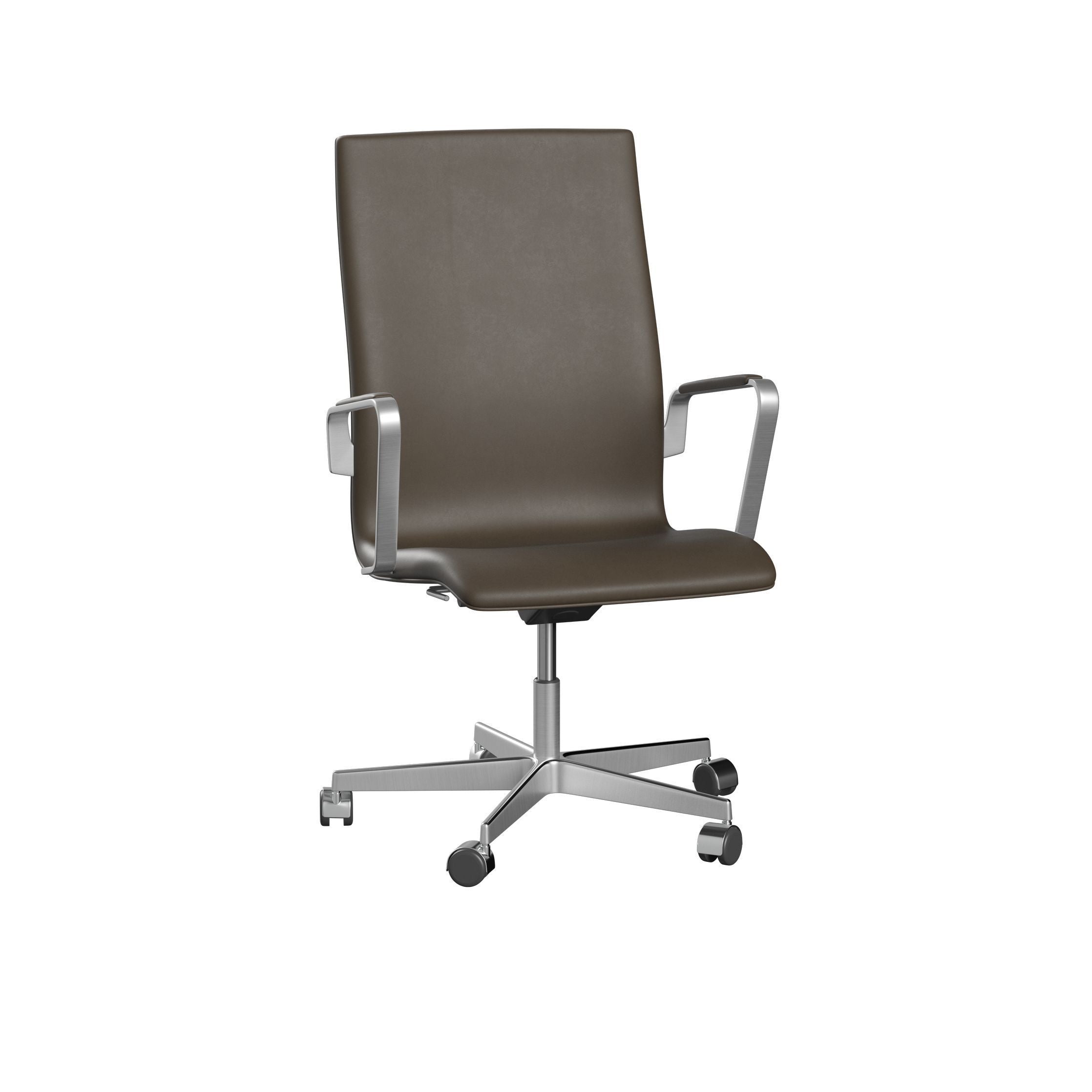 [product_category]-Fritz Hansen Oxford 3293 W Armchair Five Arm Base With Castors Satin Brushed Aluminum/Essential, Stone-Fritz Hansen-3293W-STSTON-SPAL-FRI-1