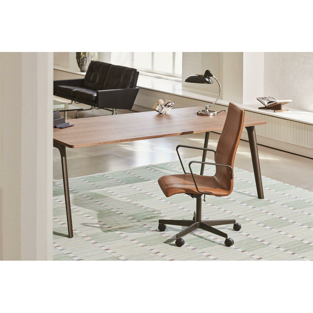 [product_category]-Fritz Hansen Oxford 3293 W Armchair Five Armed Base With Wheels Brown Bronze/Grace, Walnut-Fritz Hansen-3293W-ELWAL-BBBASE-FRI-4