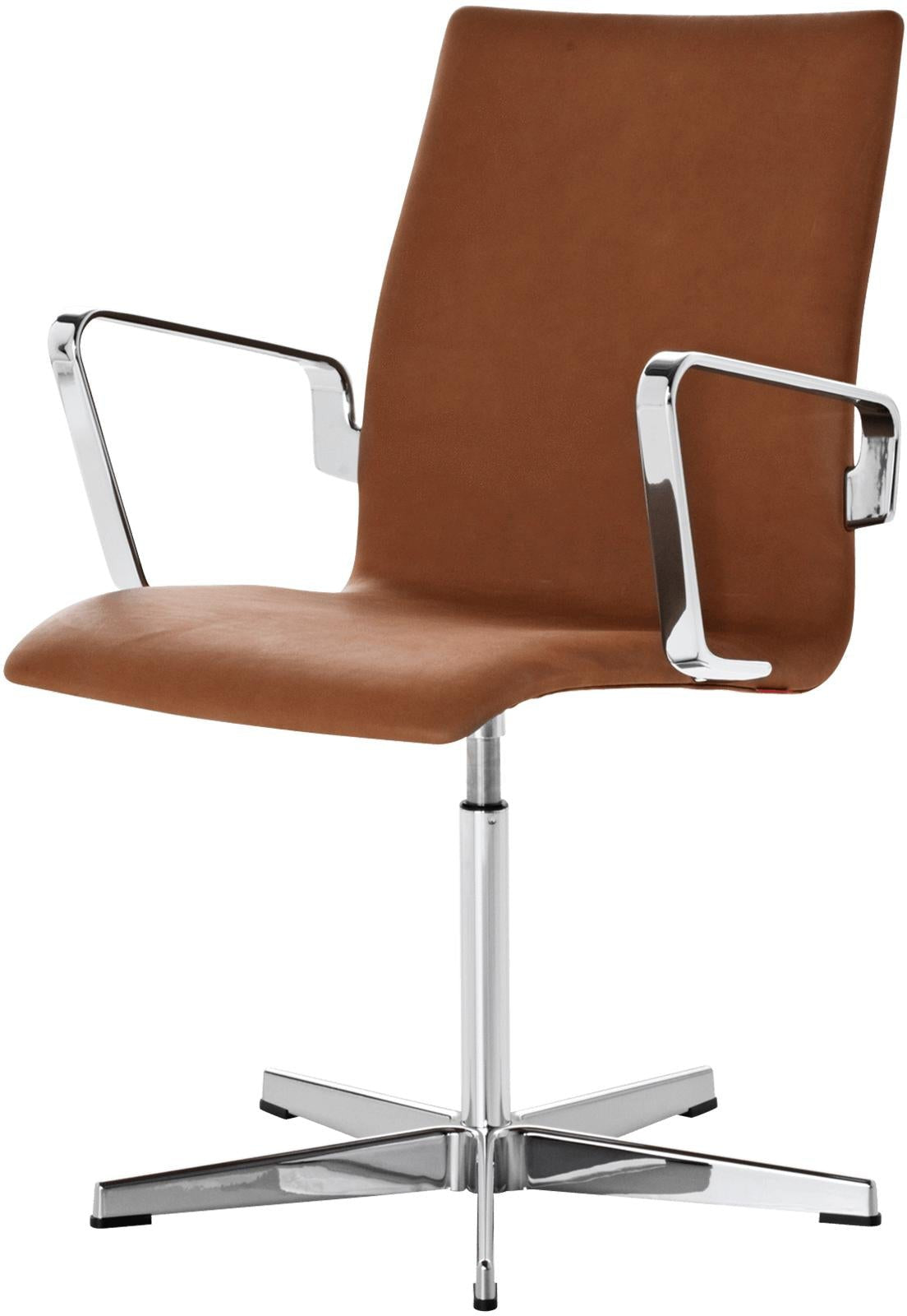 [product_category]-Fritz Hansen Oxford Classic Swivel Armchair Leather, Low Backrest-Fritz Hansen-3271C-walnut-FRI-1