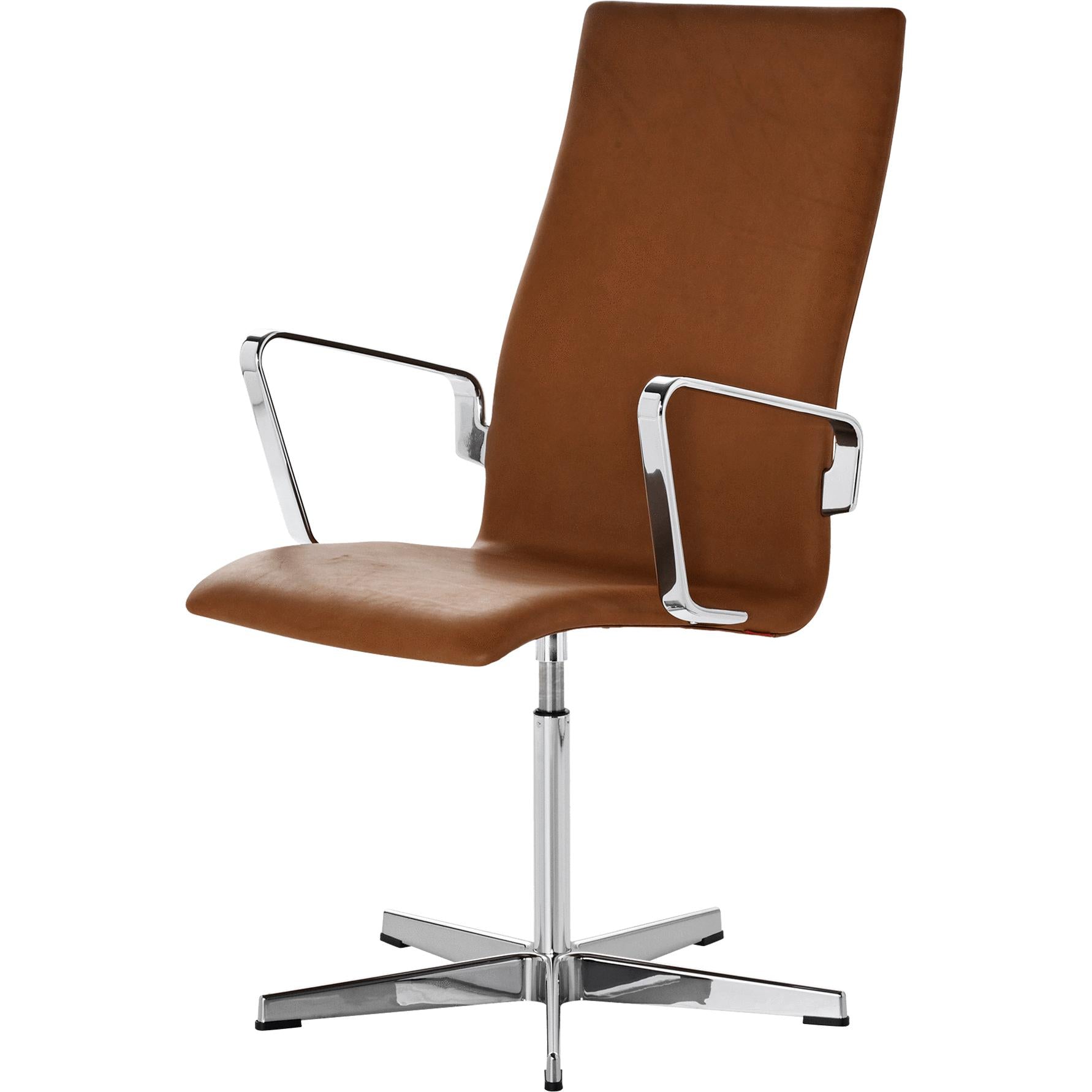[product_category]-Fritz Hansen Oxford Classic Swivel Armchair Leather Middle Backrest, Grace Walnut-Fritz Hansen-3273C-grace-walnut-FRI-1