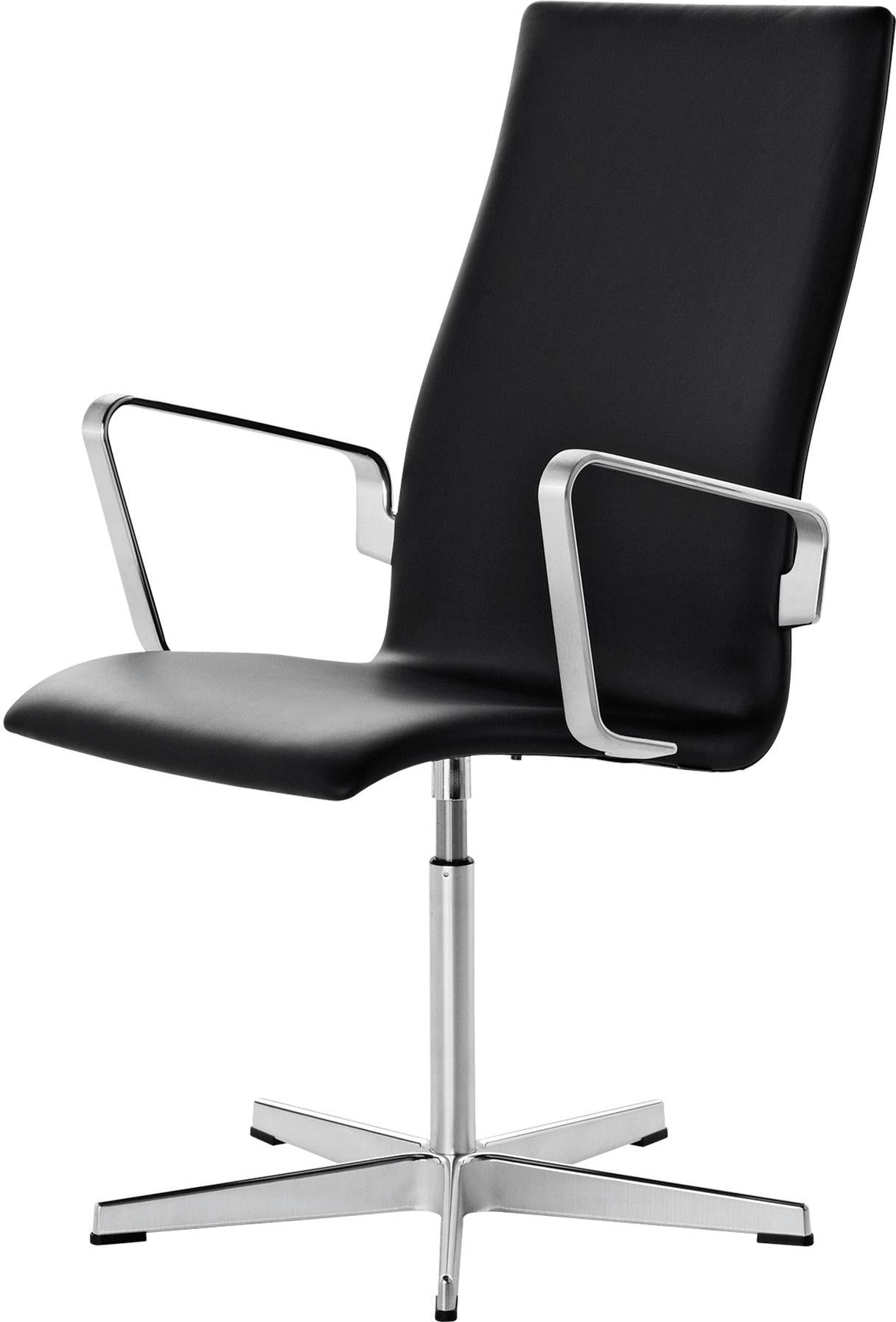 [product_category]-Fritz Hansen Oxford Classic Swivel Armchair Leather Middle Backrest, Soft Black-Fritz Hansen-3273C-soft black-FRI-1