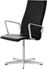 Fritz Hansen Oxford™ Classic Swivel Armchair Leather Middle Backrest, Soft Black