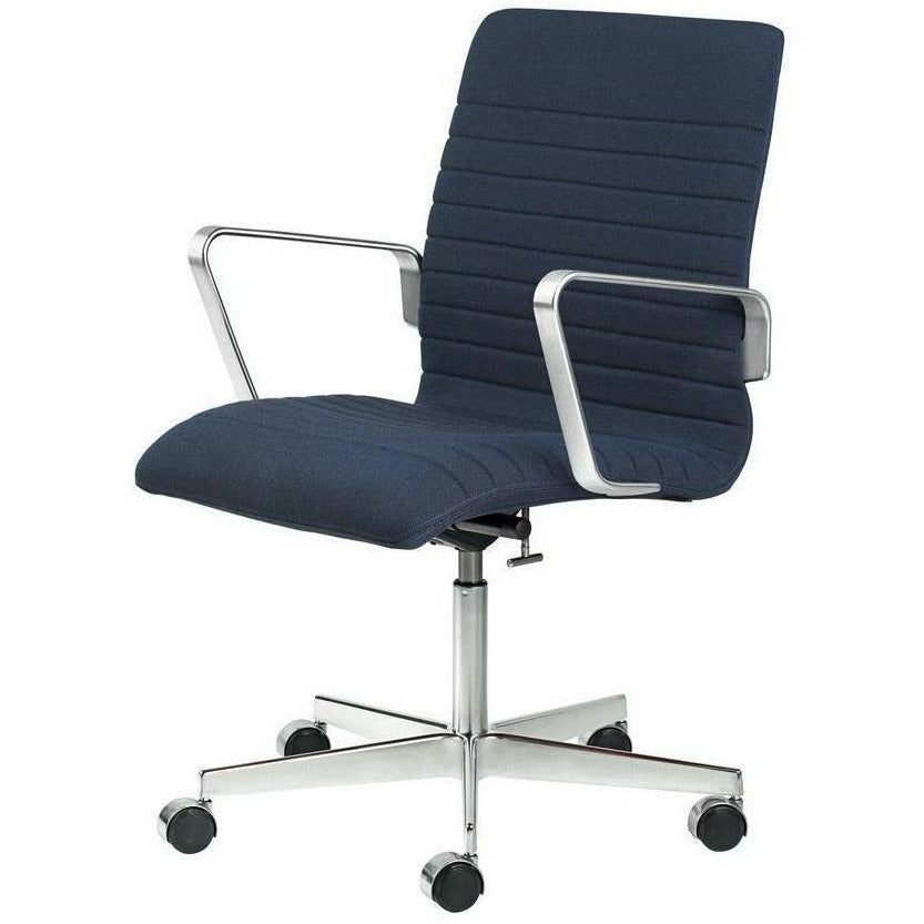[product_category]-Fritz Hansen Oxford Premium Height Adjustable Armchair Fabric Middle Back, Rime Bright Blue/Brown-Fritz Hansen-3291P-RIME781-BRIGHTBLUEBROWN-FRI-1