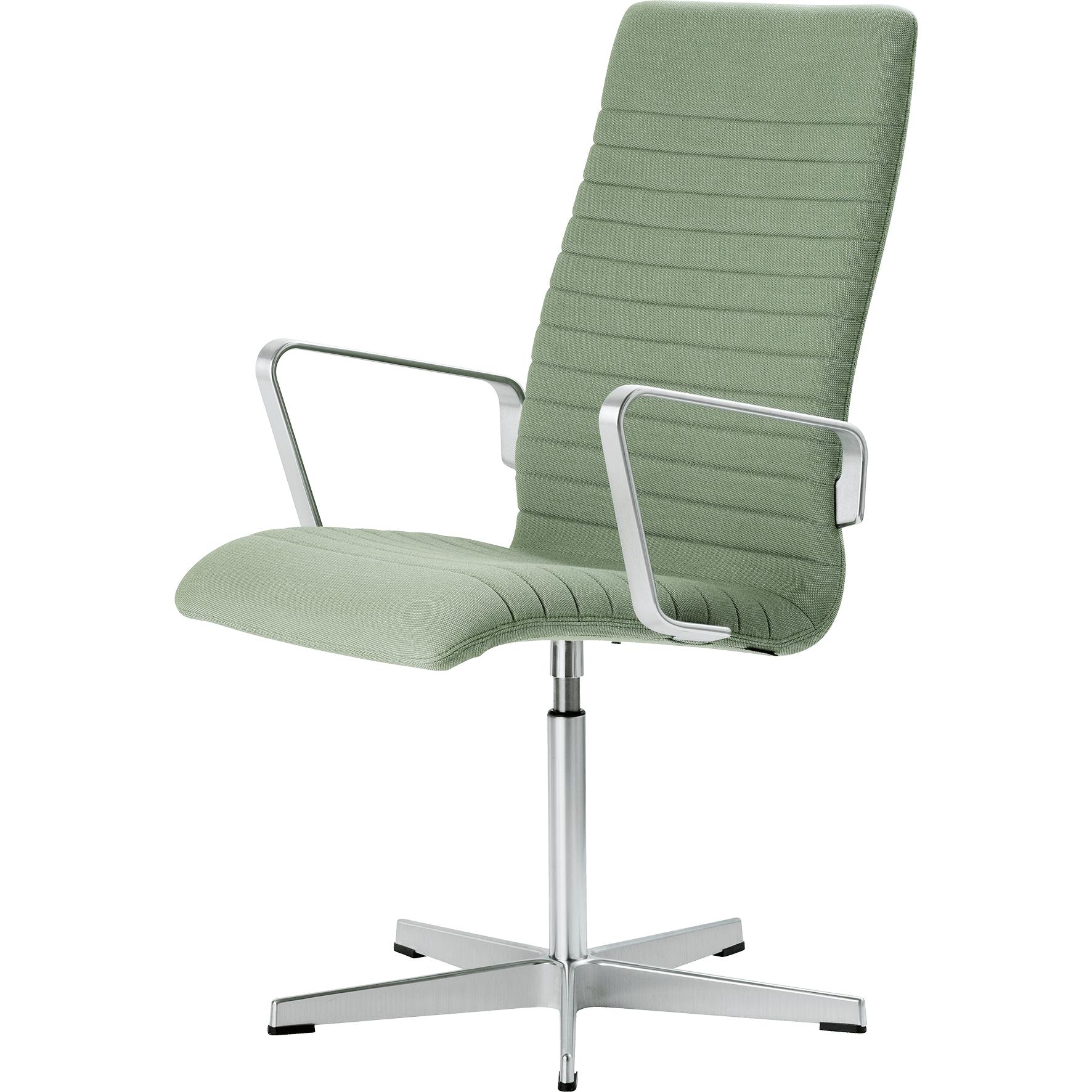 [product_category]-Fritz Hansen Oxford Premium Height Adjustable Armchair Fabric Middle Back, Rime Green-Fritz Hansen-3293P-921-FRI-1