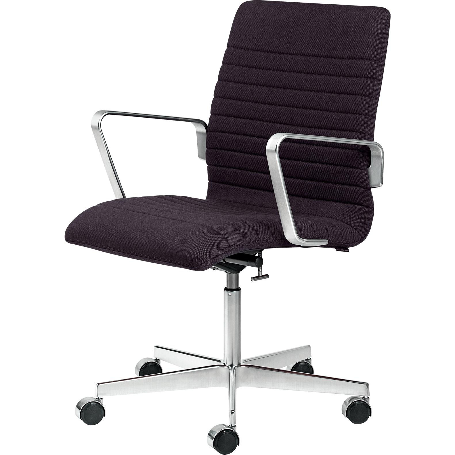 [product_category]-Fritz Hansen Oxford Premium Height Adjustable Armchair Fabric Middle Back, Rims Brown/Dark Blue-Fritz Hansen-3291P-RIME691-BROWNDARKBLUE-FRI-1