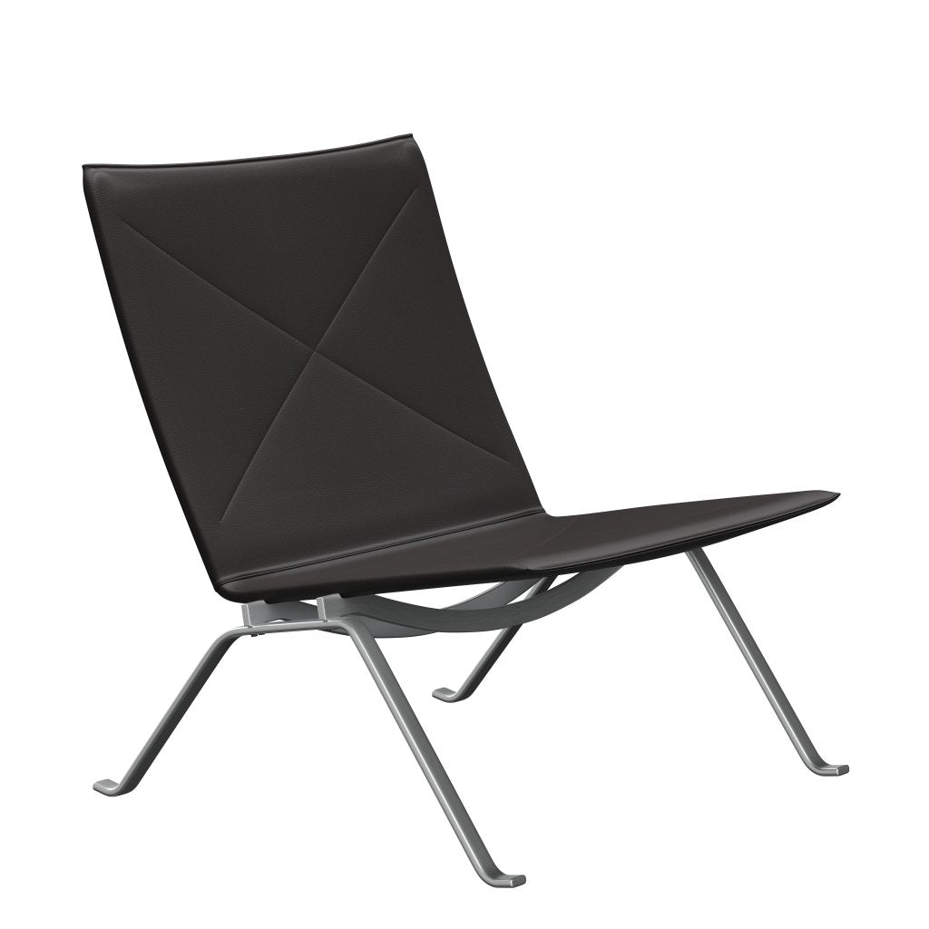 [product_category]-Fritz Hansen Pk22 Lounge Chair, Aura Black Brown-Fritz Hansen-PK22-CLBBR-SBSS-FRI-1