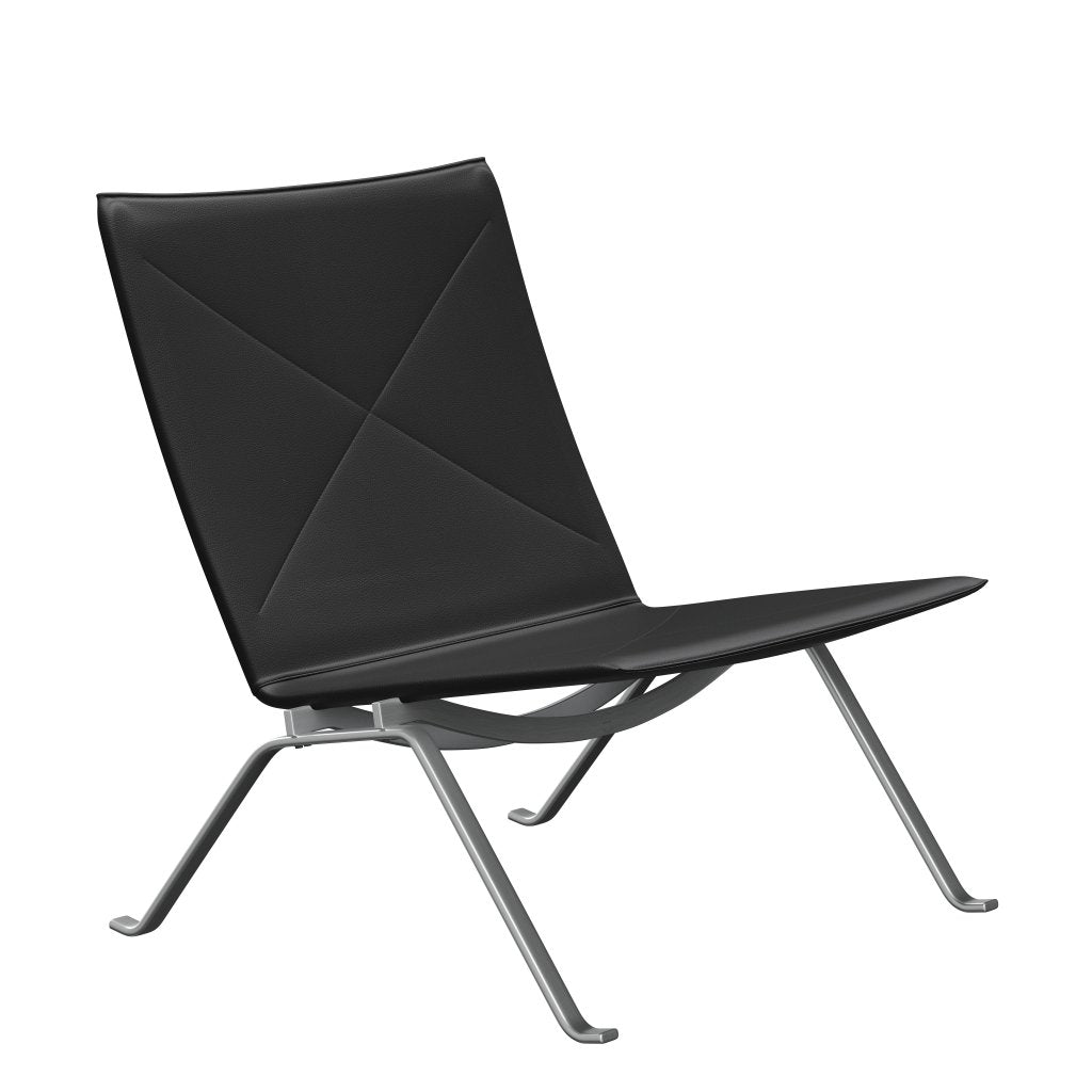 [product_category]-Fritz Hansen Pk22 Lounge Chair, Aura Black-Fritz Hansen-PK22-CLBLA-SBSS-FRI-1