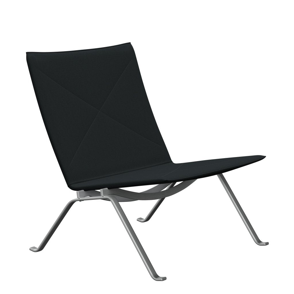 [product_category]-Fritz Hansen Pk22 Lounge Chair, Canvas Black-Fritz Hansen-PK22-CANBL-SBSS-FRI-1