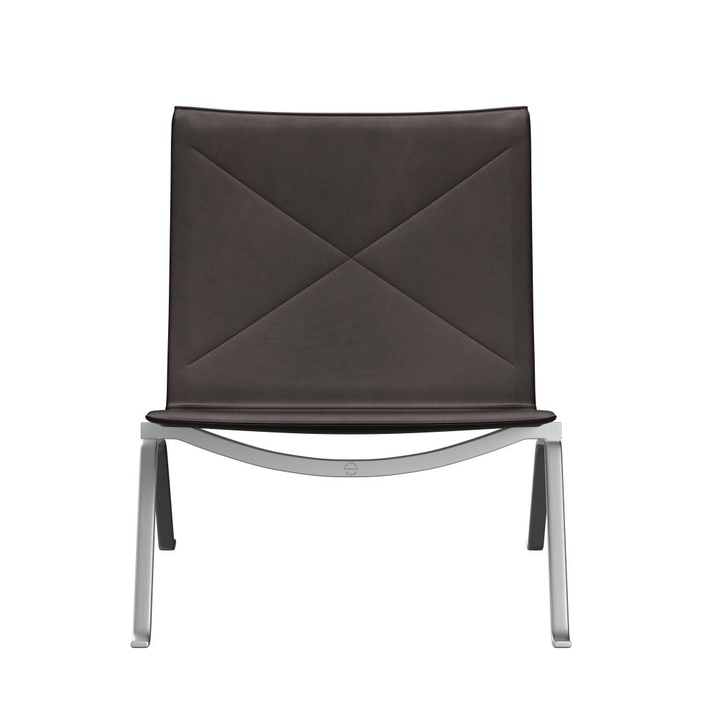 [product_category]-Fritz Hansen Pk22 Lounge Chair, Grace Dark Brown-Fritz Hansen-PK22-ELDBR-SBSS-FRI-2