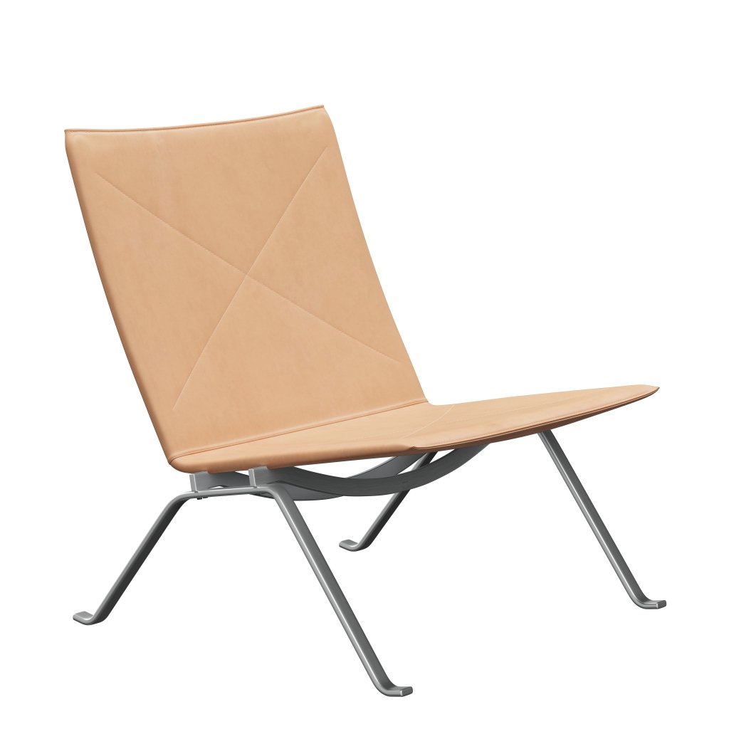 [product_category]-Fritz Hansen Pk22 Lounge Chair, Nature Nature-Fritz Hansen-PK22-NATUR-SBSS-FRI-1
