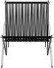 Fritz Hansen PK 4 Lounge Chair Flag Halyard, černá/ocel