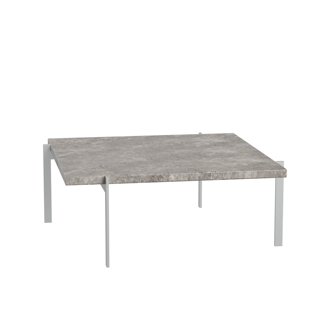 [product_category]-Fritz Hansen Pk61 Coffee Table 80 Cm, Grey Brown Marble-Fritz Hansen-PK61-Stahl-Marmor-Grau-Braun-Matt-FRI-2