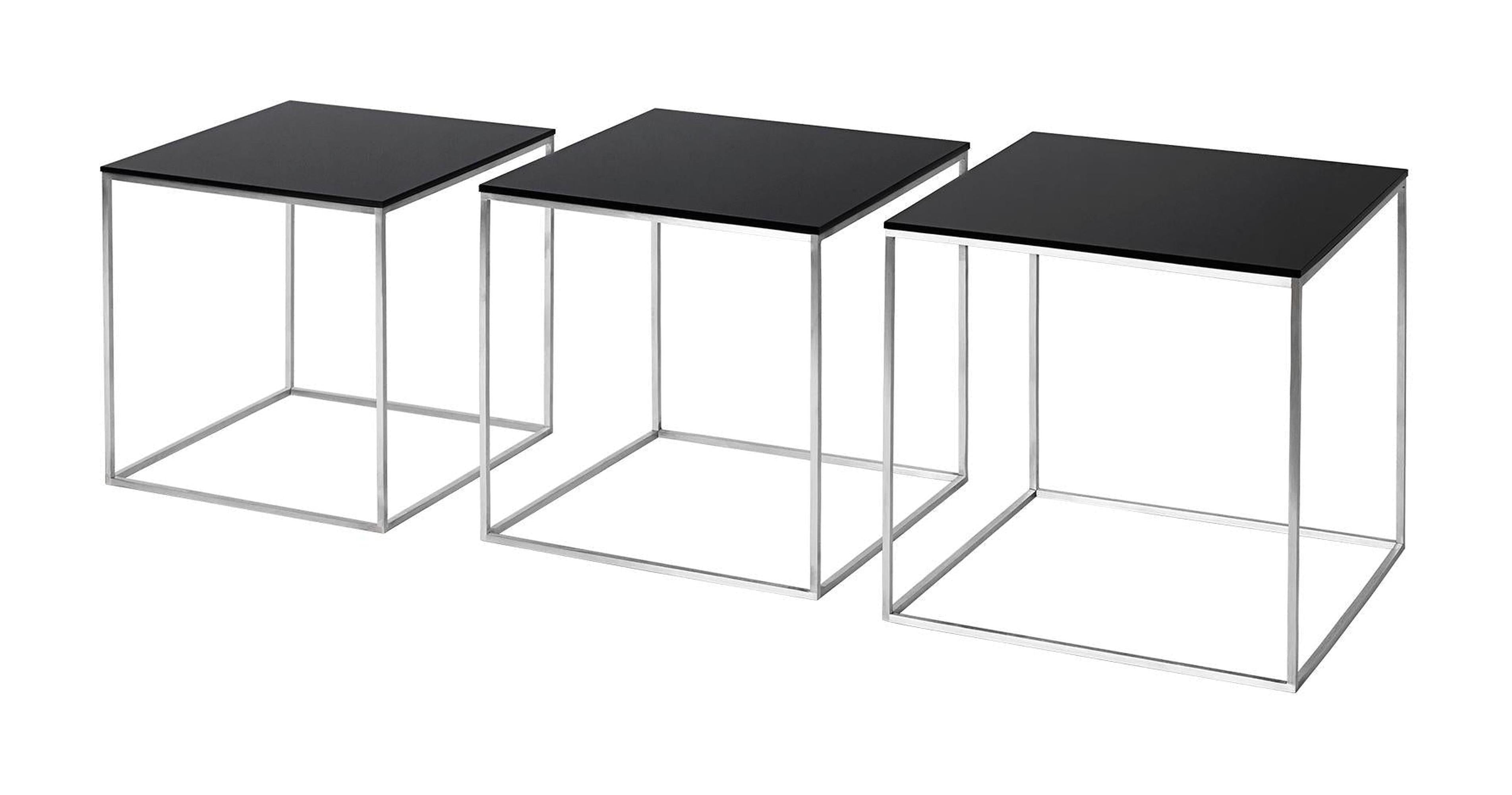 [product_category]-Fritz Hansen Pk71 Set Tables 3 Parts, Black-Fritz Hansen-PK71-black-FRI-1